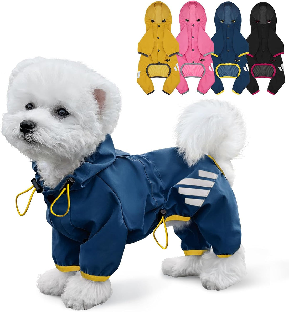 Dog Raincoat, Waterproof Dog Rain Jacket with Hood