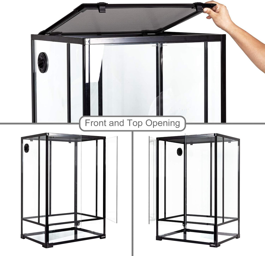 REPTI ZOO 24" x 18" x 36" Reptile Tall Glass Terrarium Rainforest