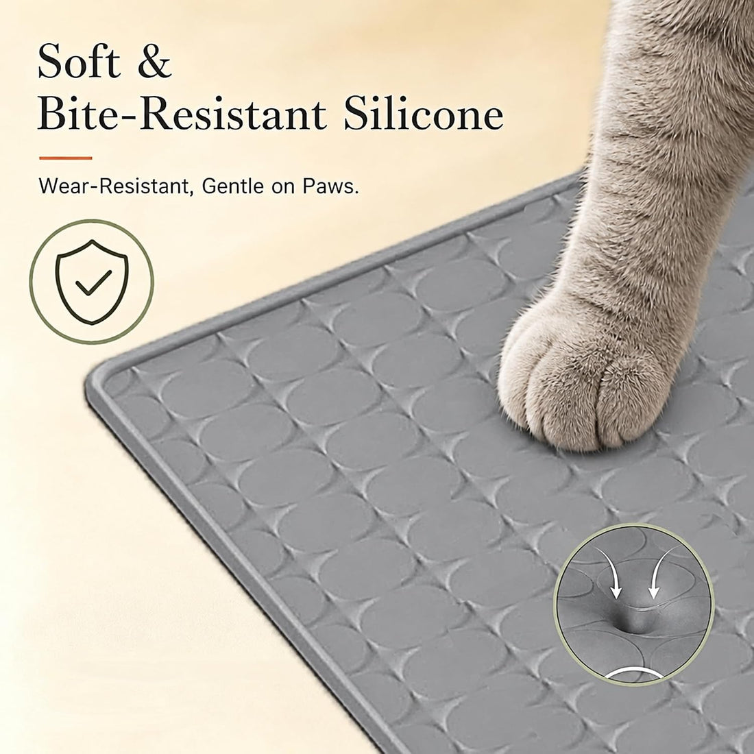 Silicone Cat Litter Mat,Large Waterproof,33.9 x 21.9 in