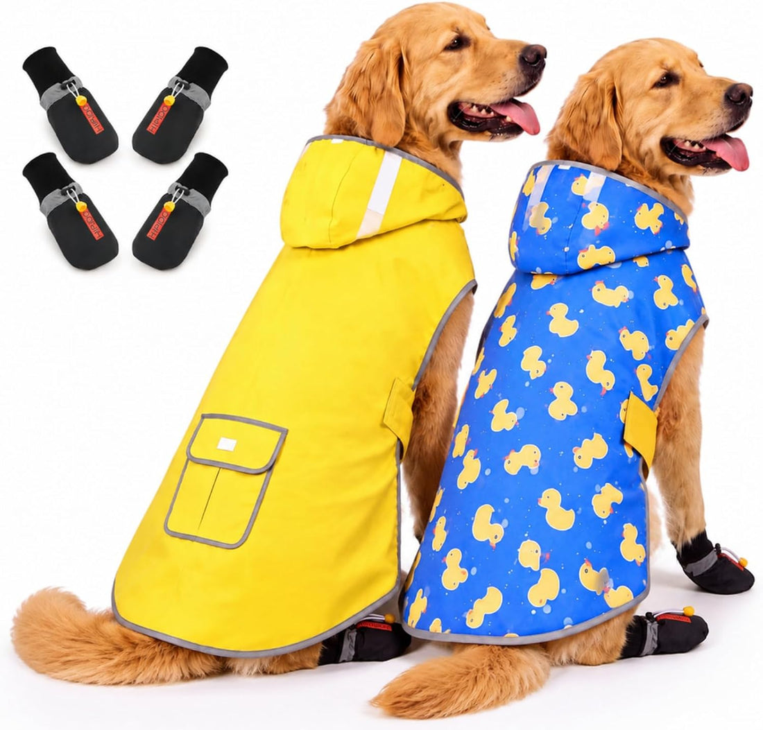 Waterproof Dog Raincoat Shoes 10-22lbs, Poncho