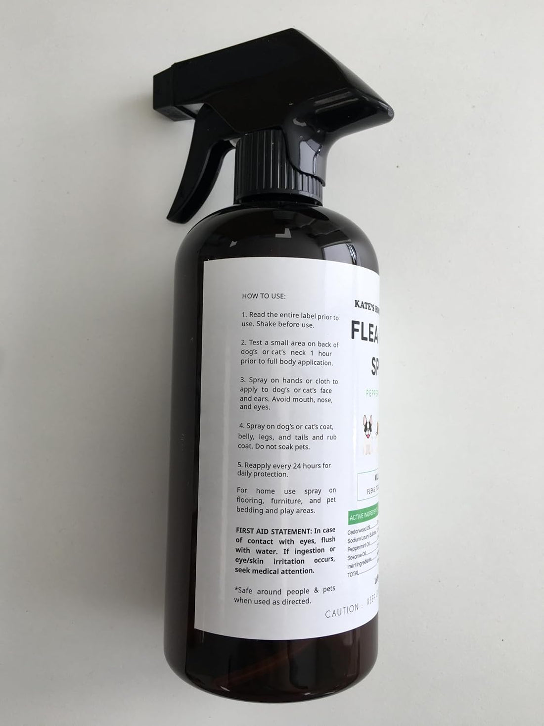 Kate's Home & Garden Flea and Tick Spray for Dogs & Cats (16oz)