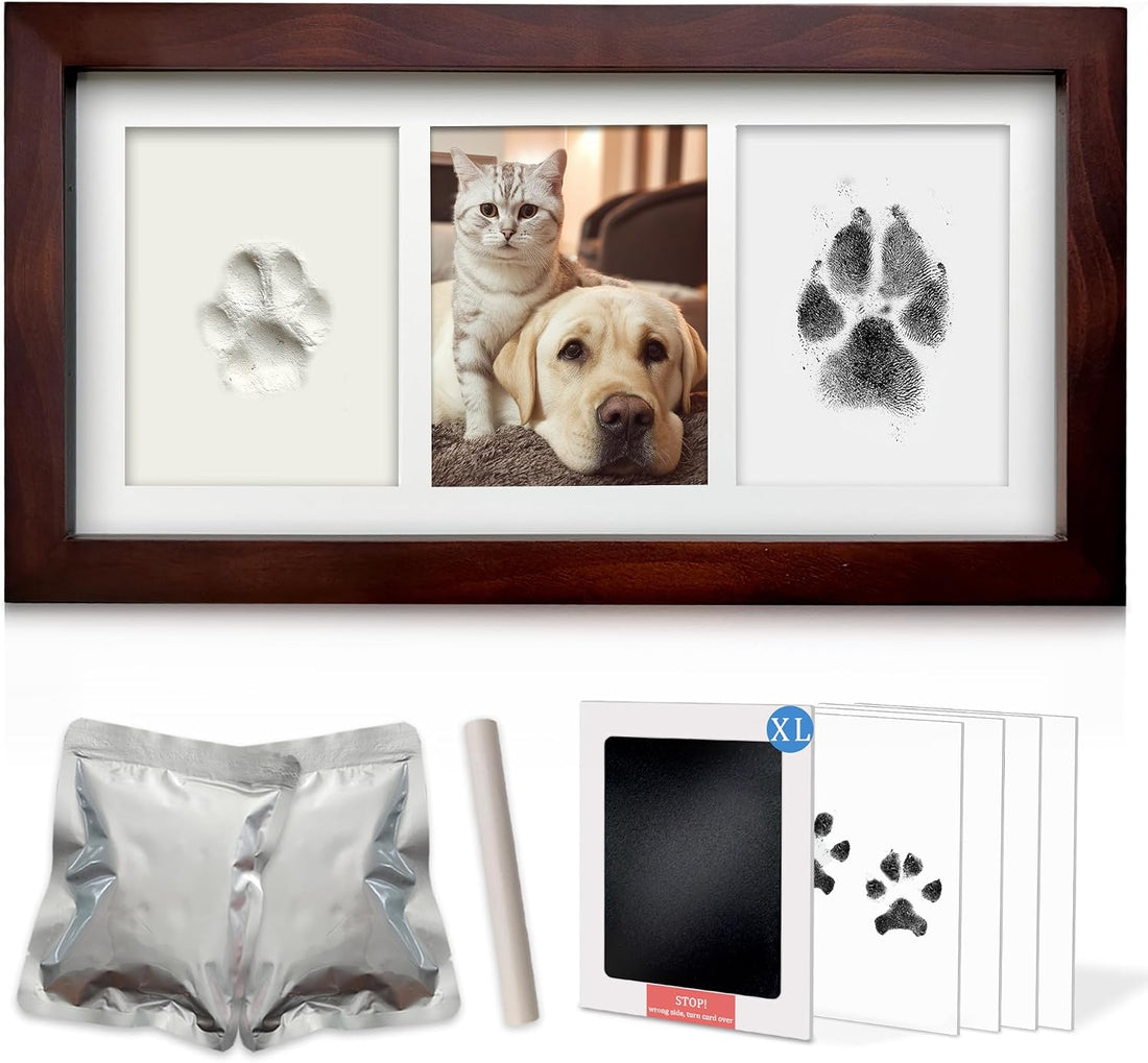 MYPAWLETS Dog Cat Paw Print Kit,Ink&Clay Pawprint Keepsake Frame