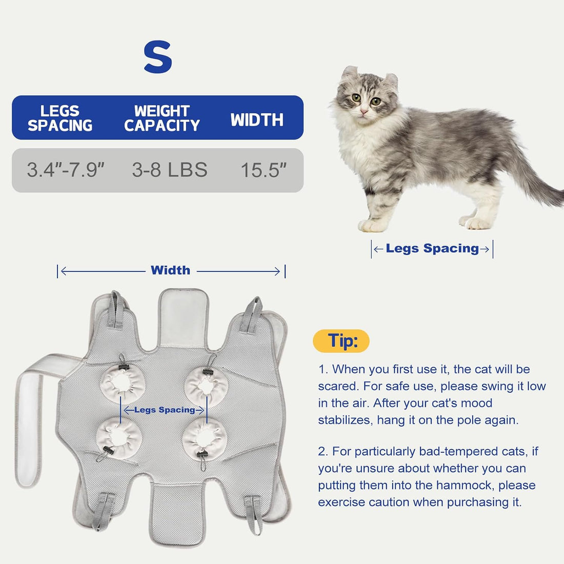 Supet Cat Grooming Hammock Harness for Nail Trimming