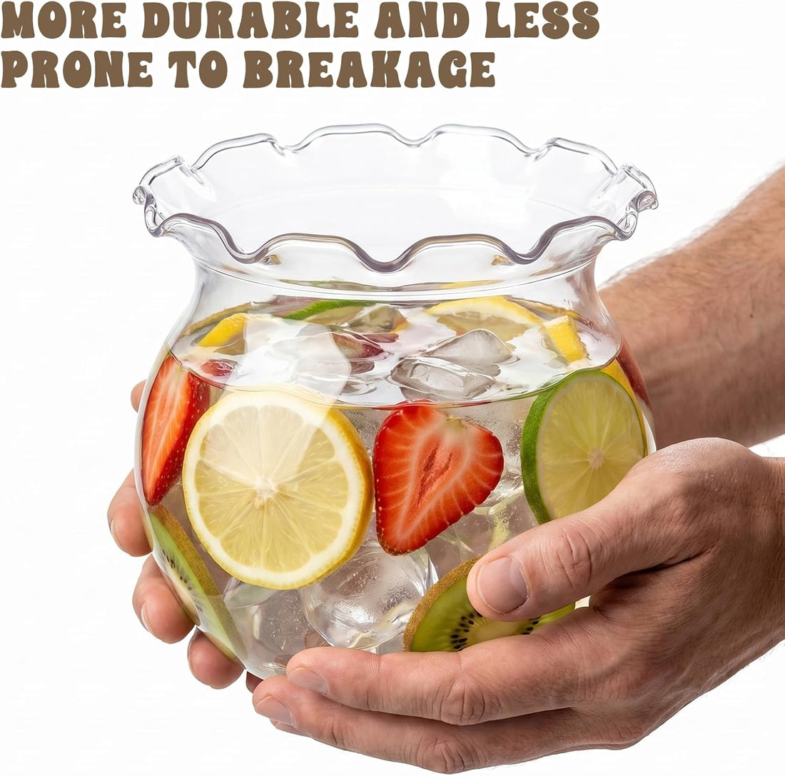 Mini Plastic Fish Bowl with Floral Trim for Parties