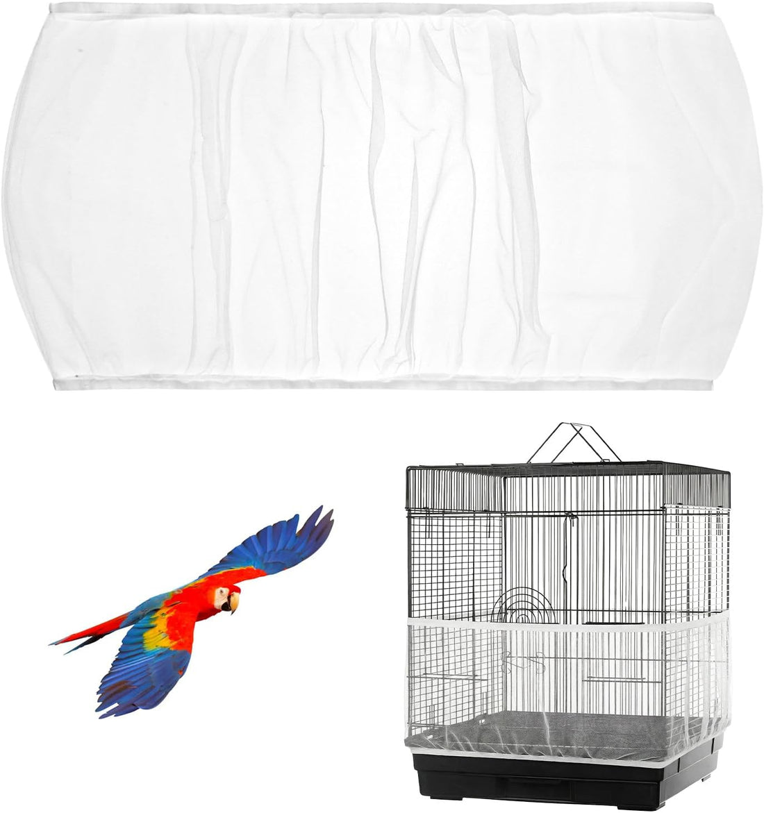 2 Pack Bird Cage Skirt Cover Universal Bird Cage Seed Catcher Net