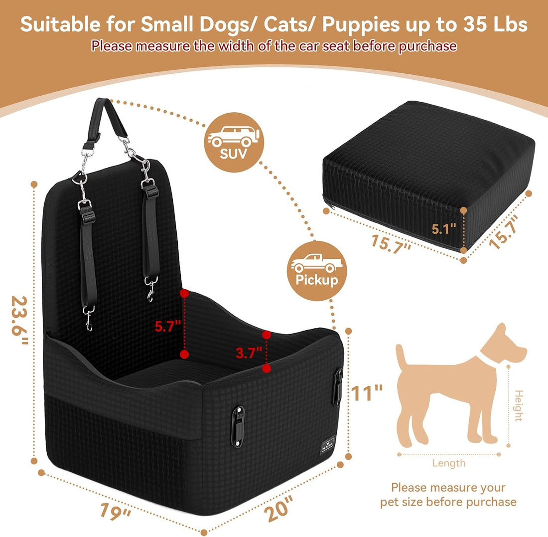 PETSFIT Dog Booster Car Seat for Small/Medium Dogs Up to 35 lbs