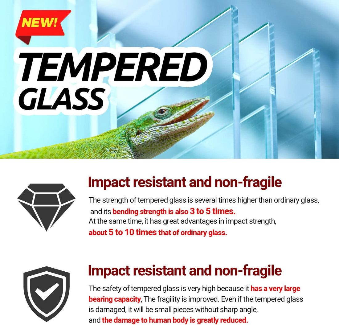 REPTI ZOO Reptile Tempered Glass Extra-Long Terrarium Habitats 48" x