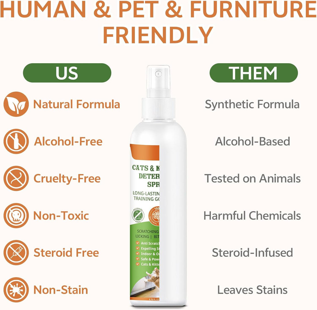 Cat Deterrent Spray, Natural No Scratch Spray for Cats, 6.76 OZ