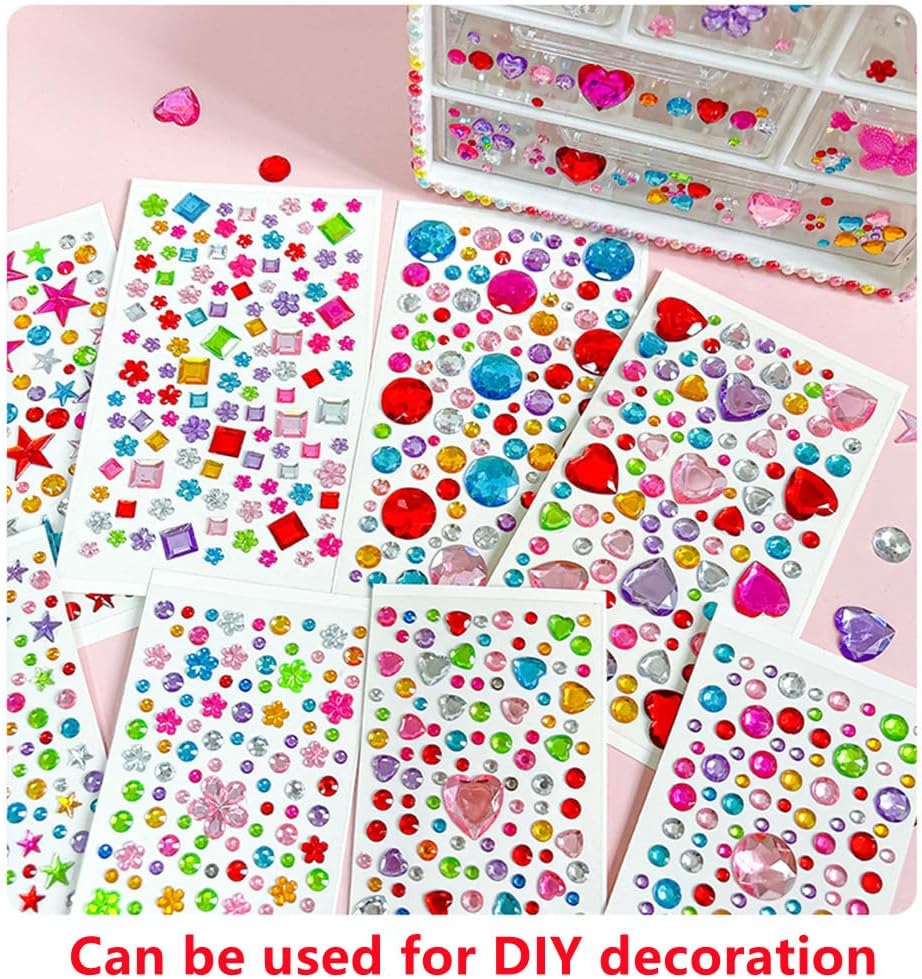 10 Sheets Pet Grooming Decorative Hair Diamond Sticker