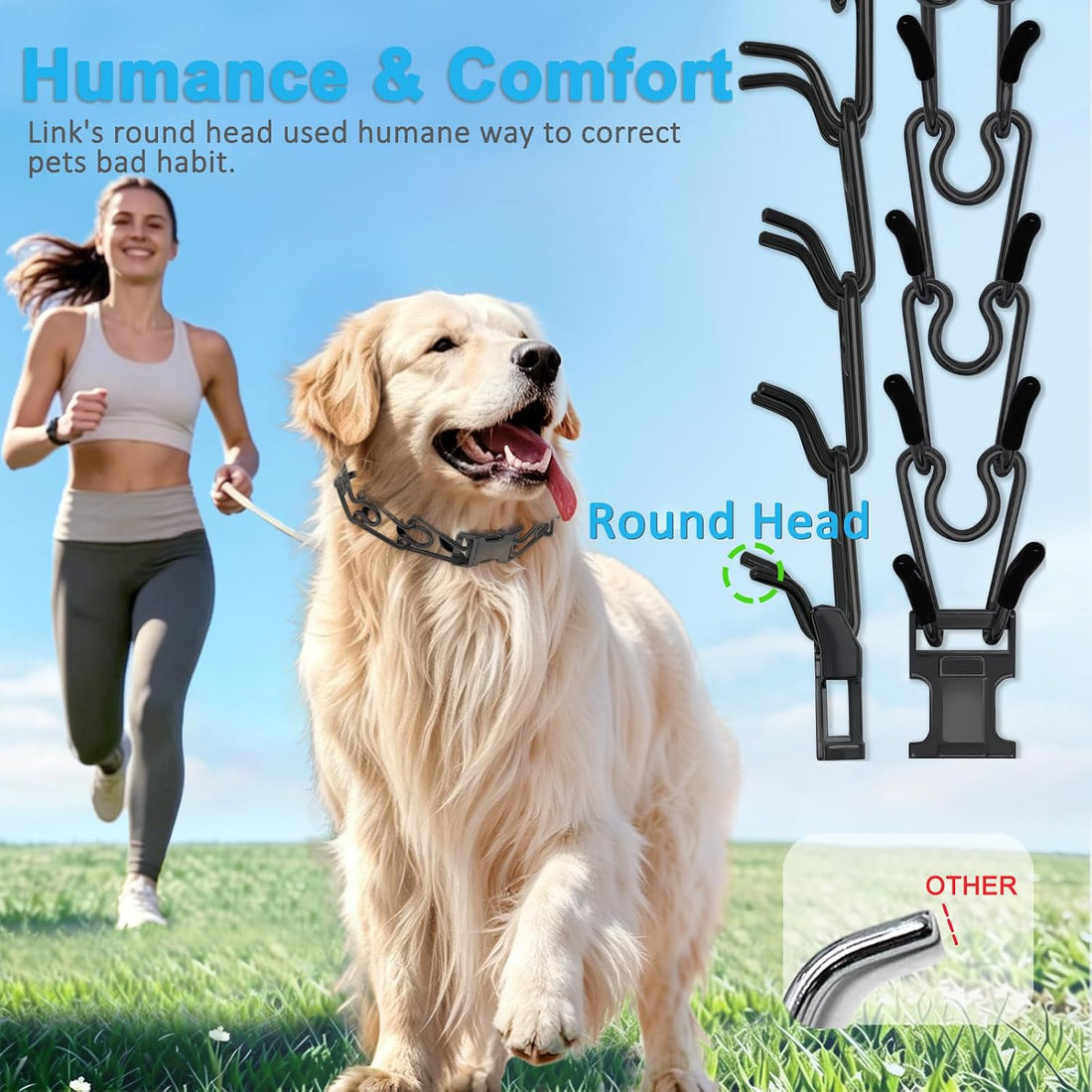 Prong Pinch Collar for Dogs,Dog Training Collar for Small Medium