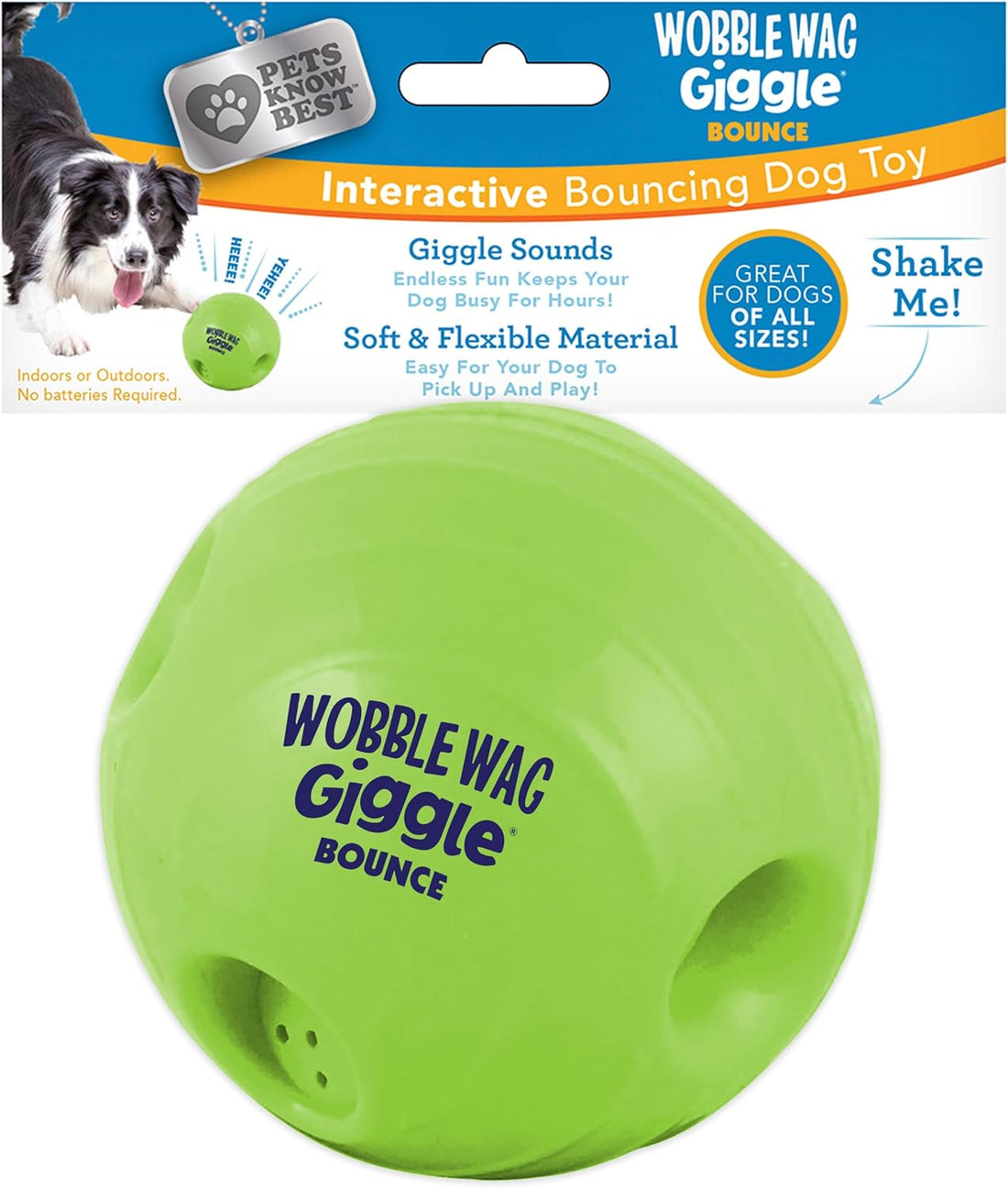 Wobble Wag Giggle Ball, Interactive Dog Toy