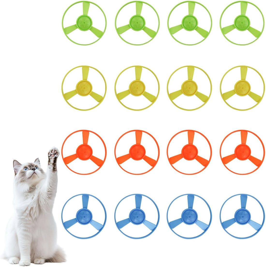 Andiker Cat Fetch Toy, Interactive Kitten Flying Disc Launcher Toy