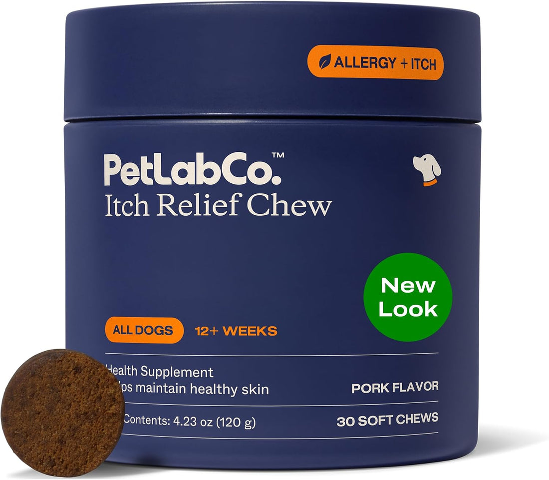 PetLab Co. Itch Relief Chews for Dogs, 30 Soft Chews, Pork