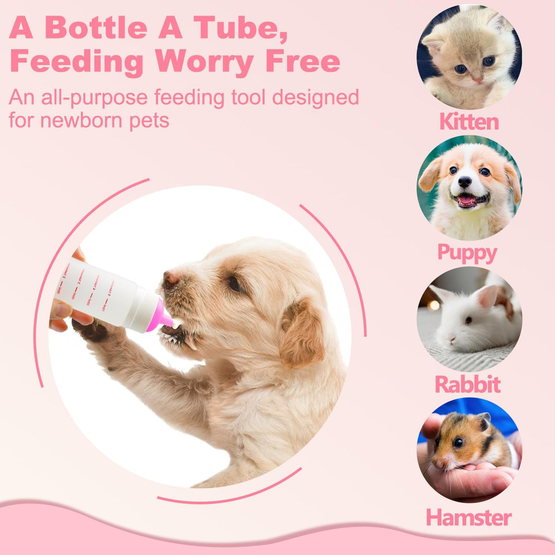 Xuanda Kitten Bottle Feeding kit with Feeding Nipple and Syringe