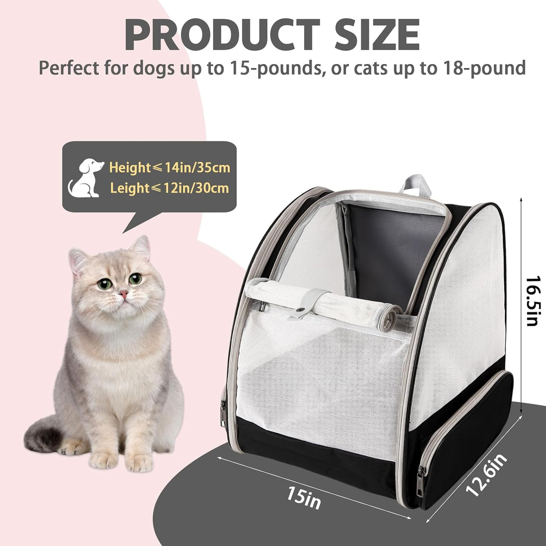 Cat Backpack Carrier,Pet Carrier Airline Approved for Small Dog Cat