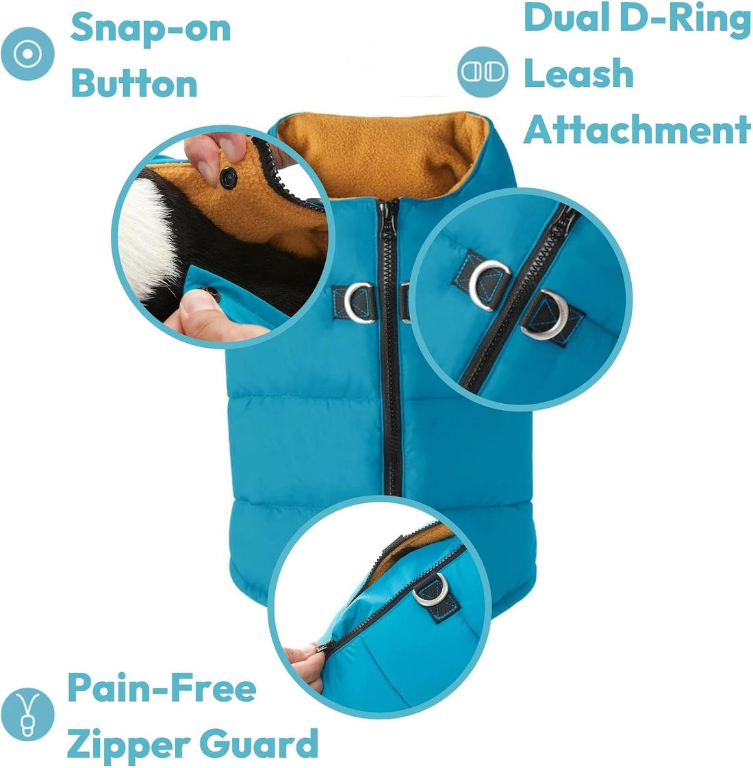 Gooby Padded Vest Dog Jacket, Solid Red