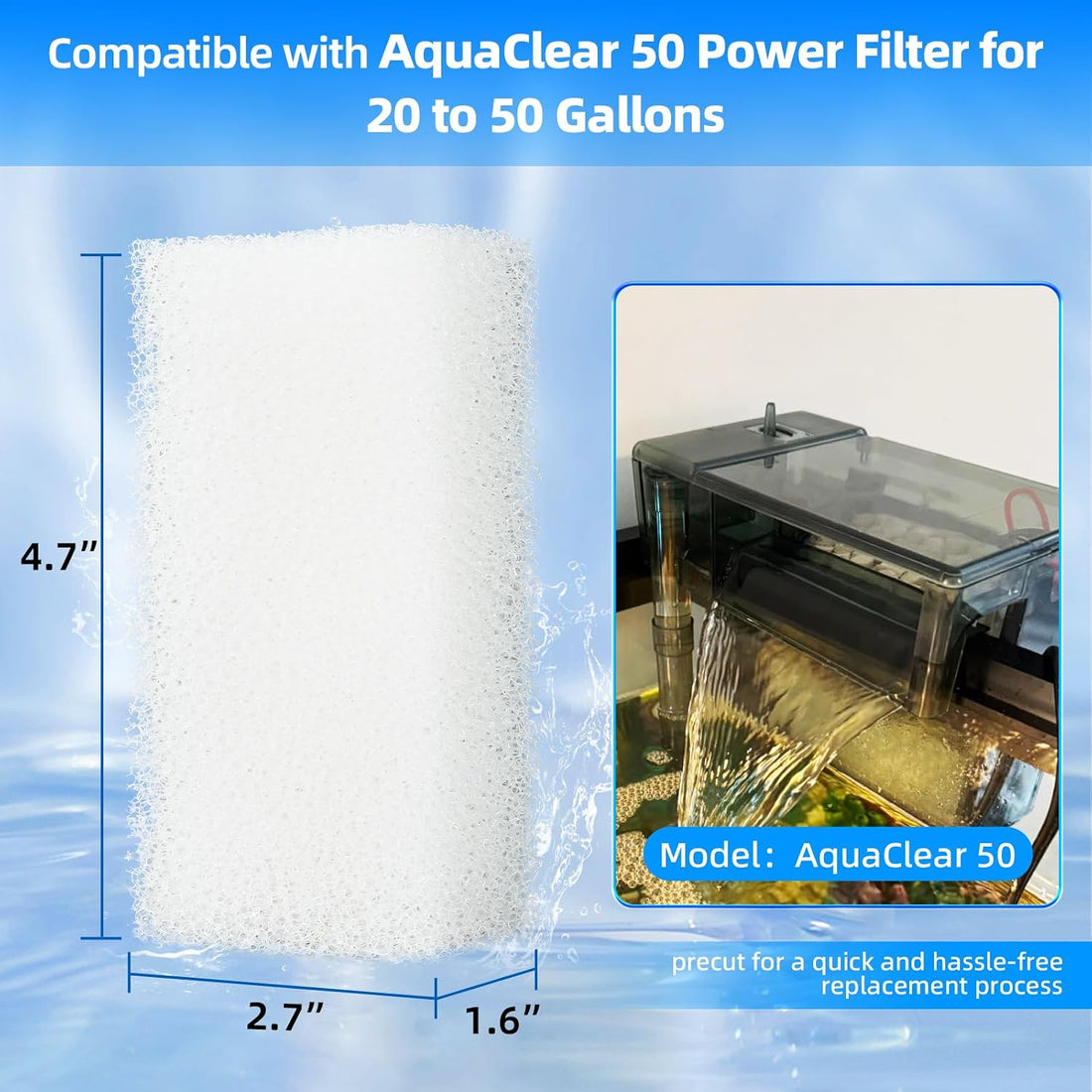 AQUANEAT 6-Pack Replacement Filter Sponge Pads