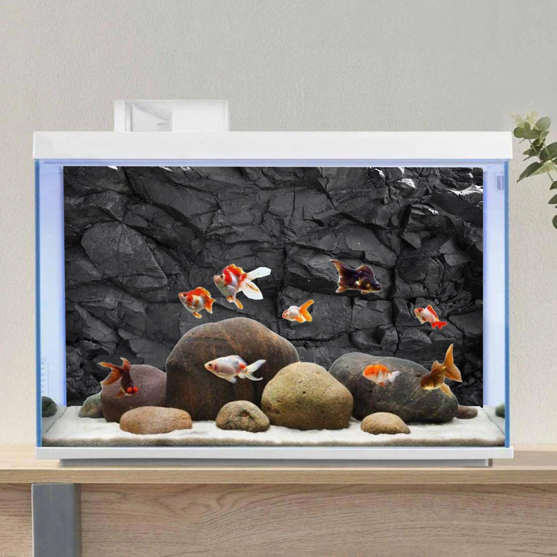48x24 inches Stone Aquarium Background Black Rock Fish Tank Background