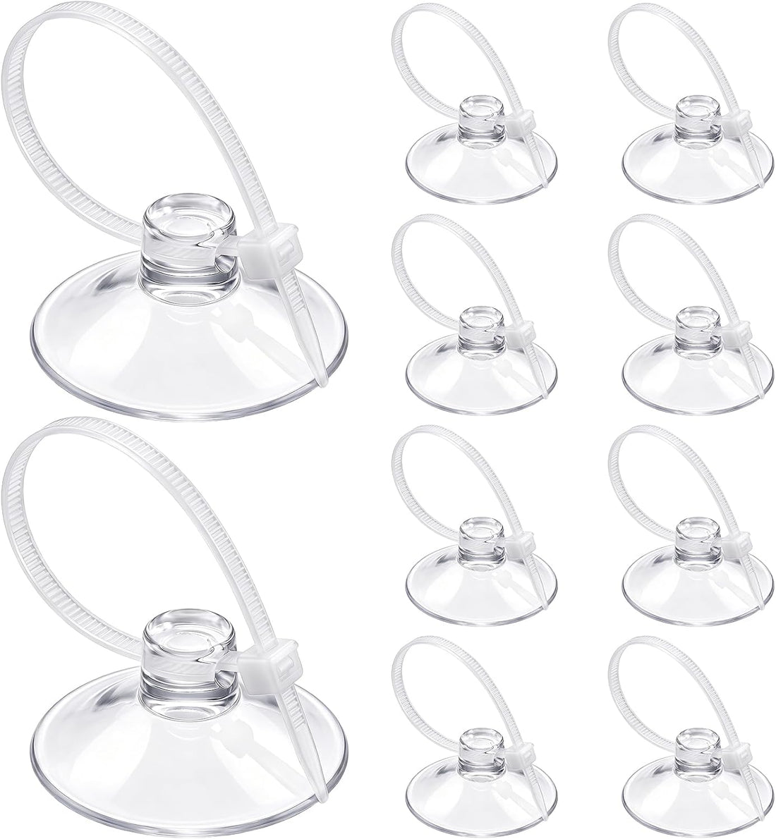 10 Pack Suction Cups with 10 Adjustable Zip Ties for Aquarium Fish