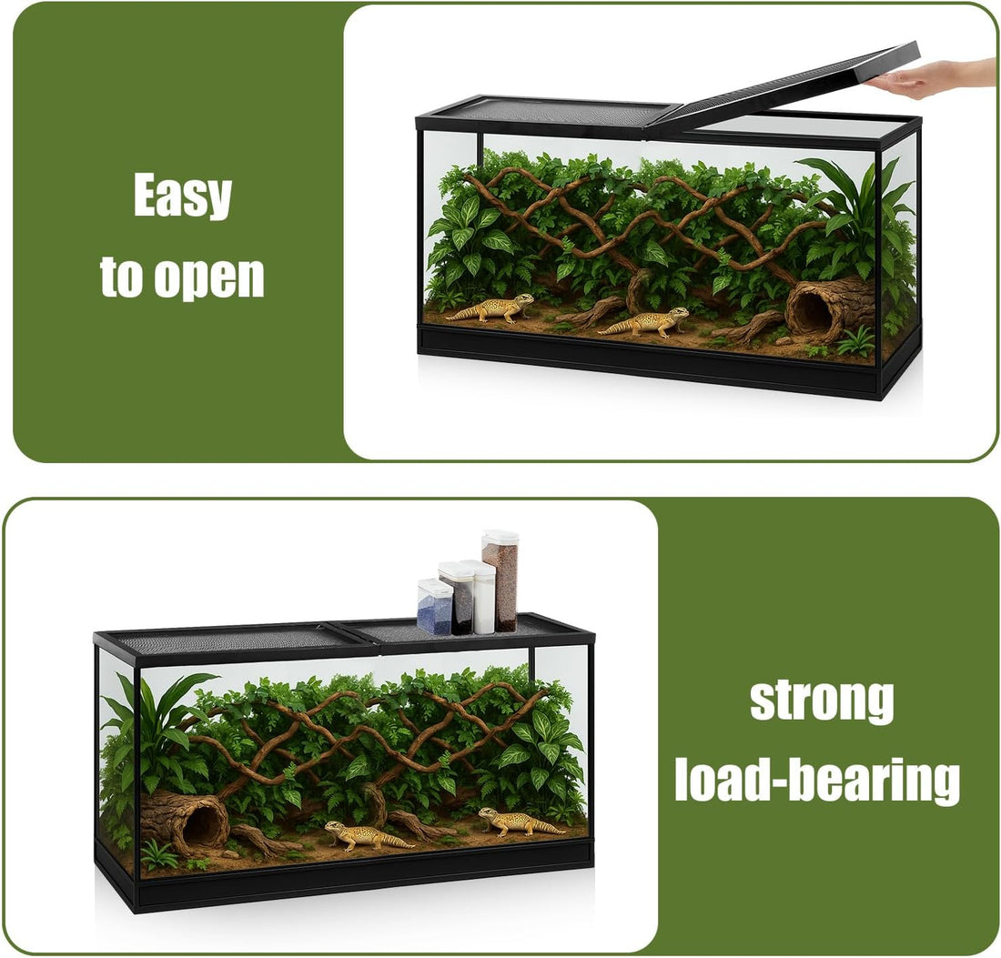 Landhoow 55 Gallon Aquarium Lid with Center Hinge, Fish Tank Screen