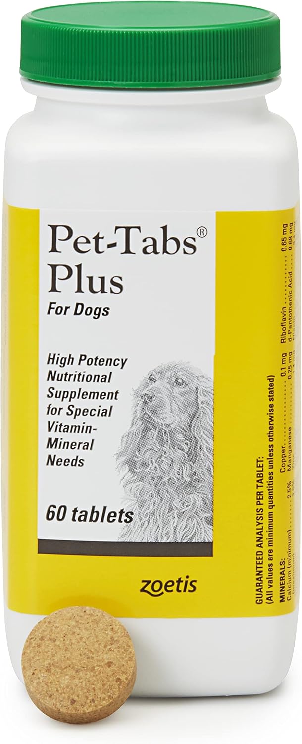Pet-Tabs Plus Multivitamin for Active & Senior Dogs, 60 Chewables