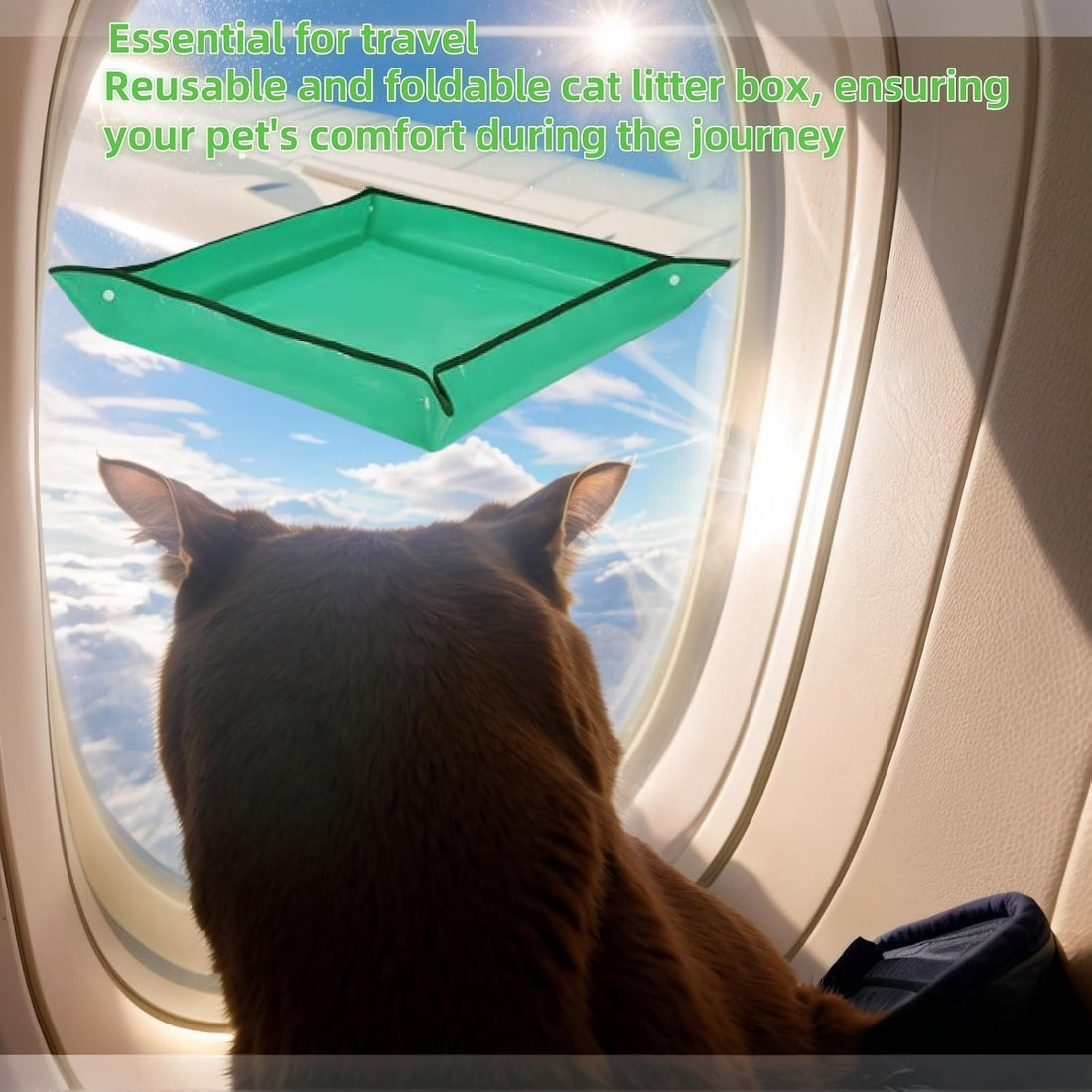 Portable Litter Box for Cats, 3-Pack, Expands to 25 Inches