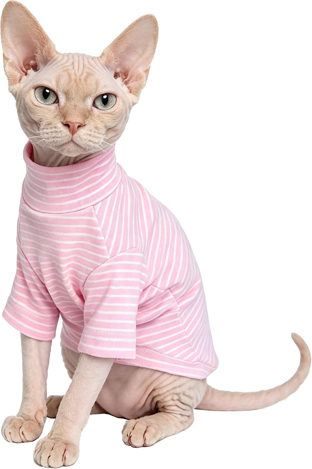 Striped Sphynx Cat Clothes Hairless Cat Fleece Sweater