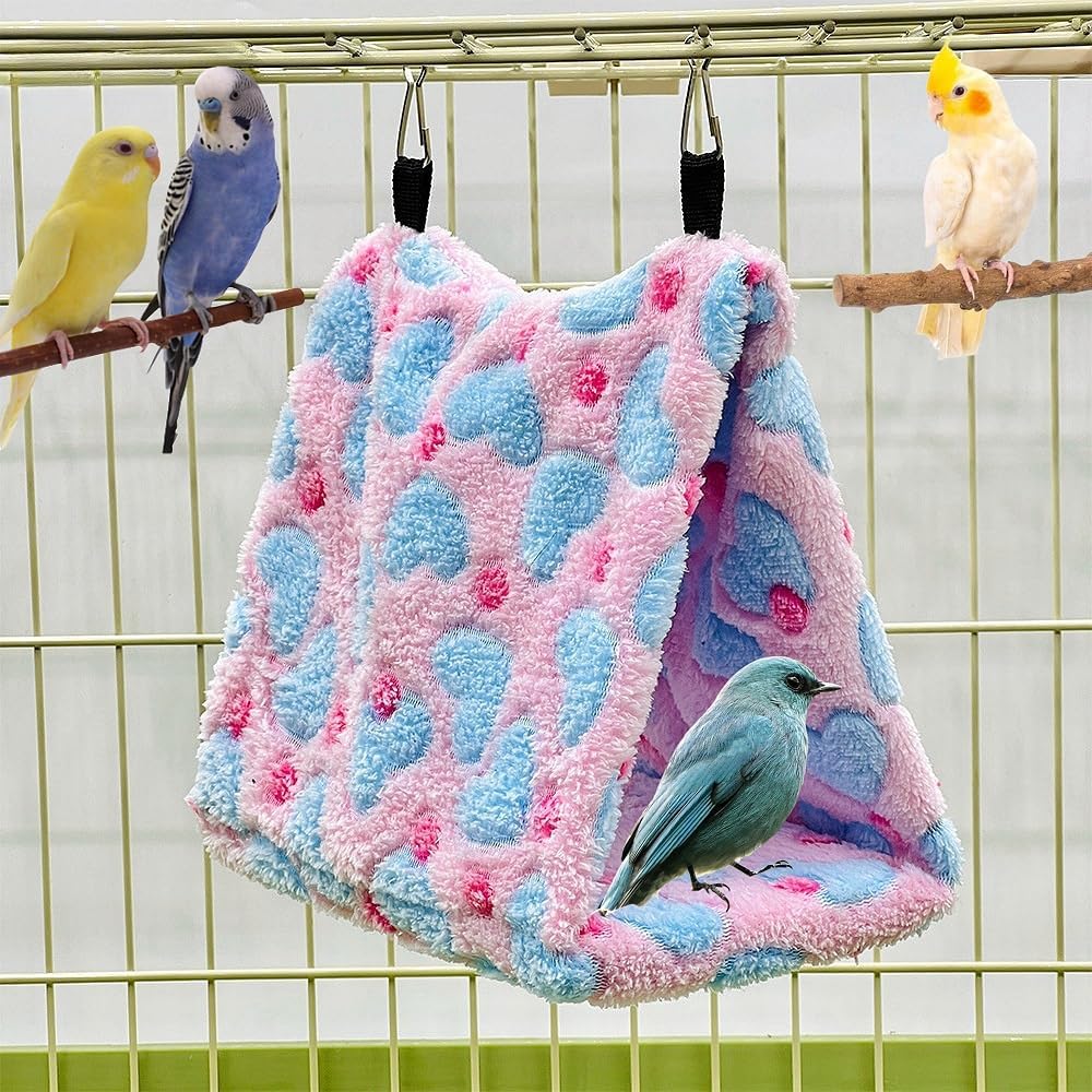 Magnoloran 2 Pack Warm Bird Nest Plush Snuggle Bird Hammock Hanging