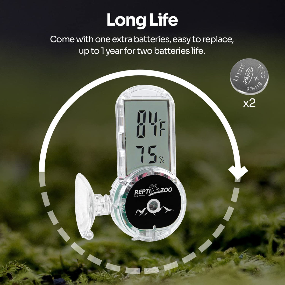 REPTI ZOO Upgraded Reptile Terrarium Thermometer Hygrometer,Digital