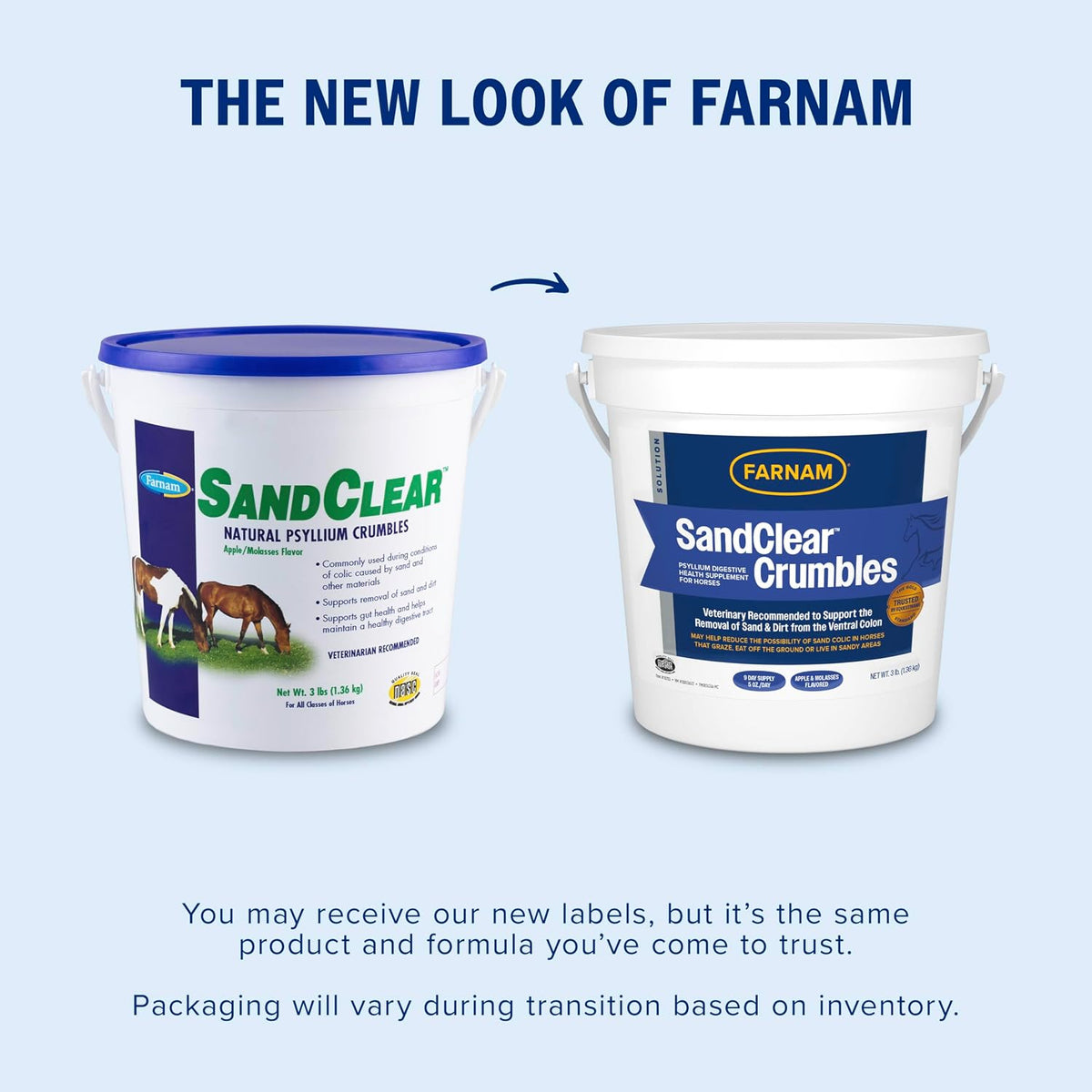 Farnam SandClear Crumbles, Psyllium Digestive Supplement, 9 Day Supply