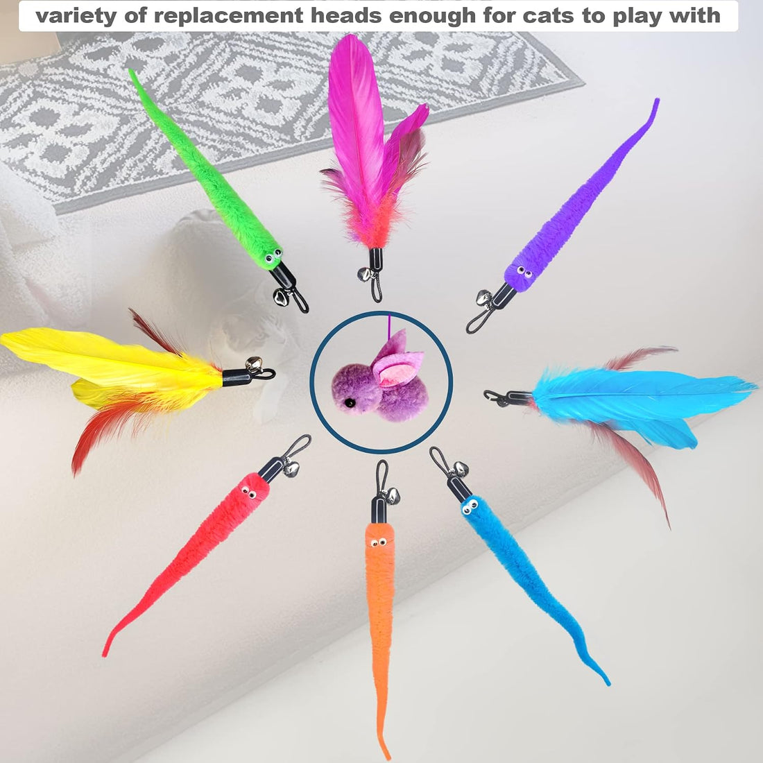 ZPH Cat Toys Interactive for Indoor Cats,2PCS Retractable Cat