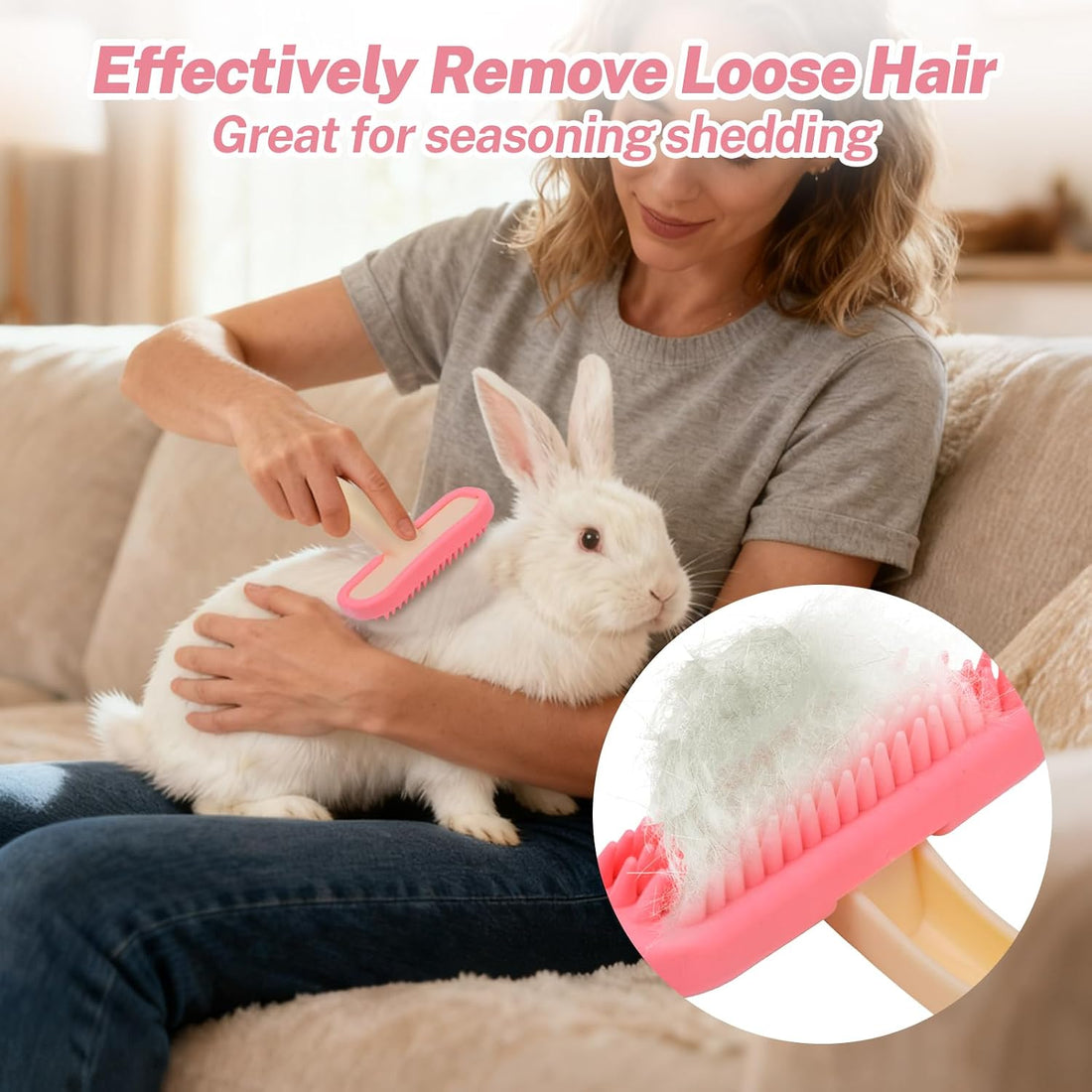 Bunny Brush, Soft Silicone Small Animal Brush, Short Hair Dog Brush