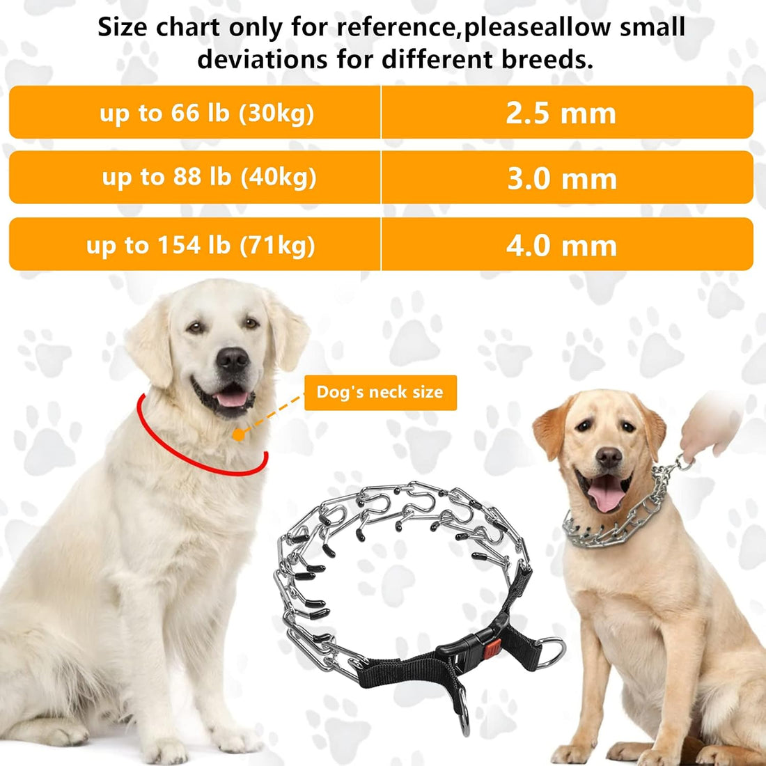Prong Collar for Large Dogs, Dog Pinch Collar,Dog Choker Collar,High