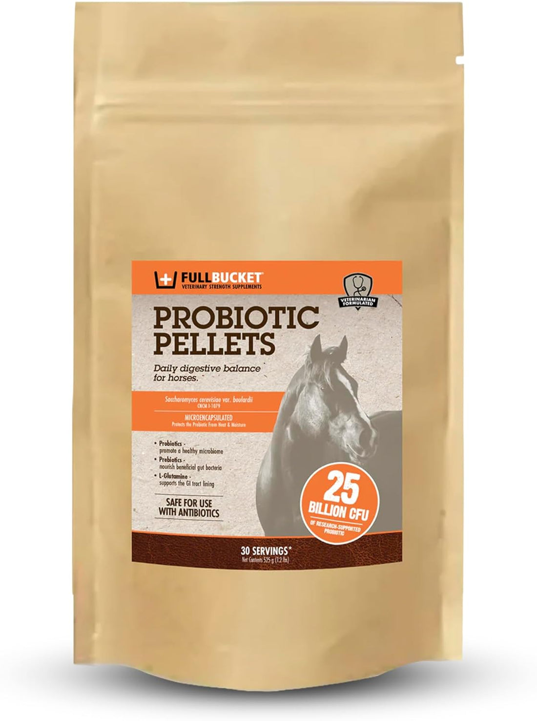 FullBucket Equine Probiotic Pellets with Saccharomyces boulardii