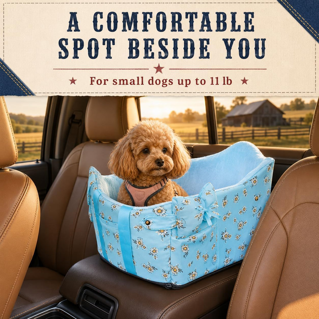 Console Dog Car Seat Up to 11lbs