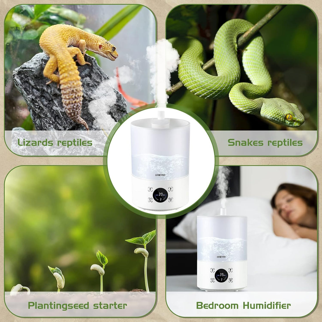 Smart Reptile Fogger Humidifiers with Humidity Control