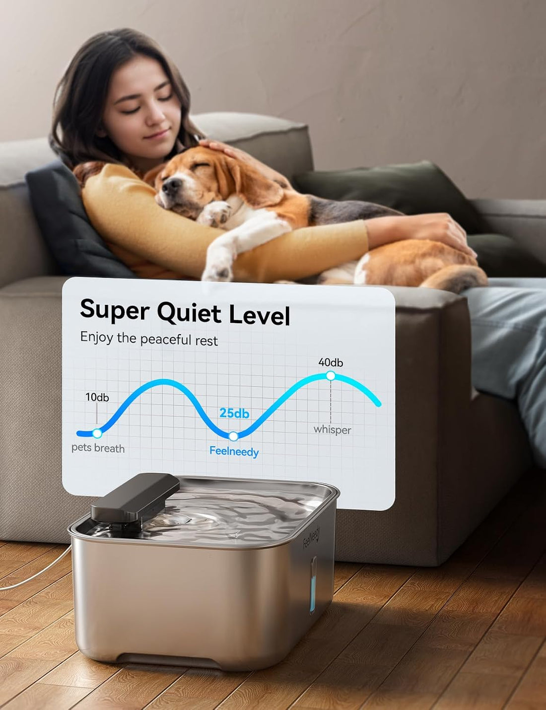 3.2Gal Stainless Steel Dog Water Fountain for Large Dog