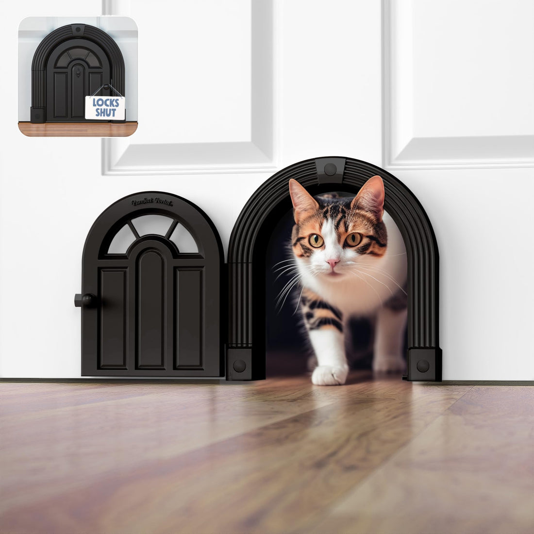 Purrfect Portal Meow Manor® Cat Door Interior Door - No-Flap