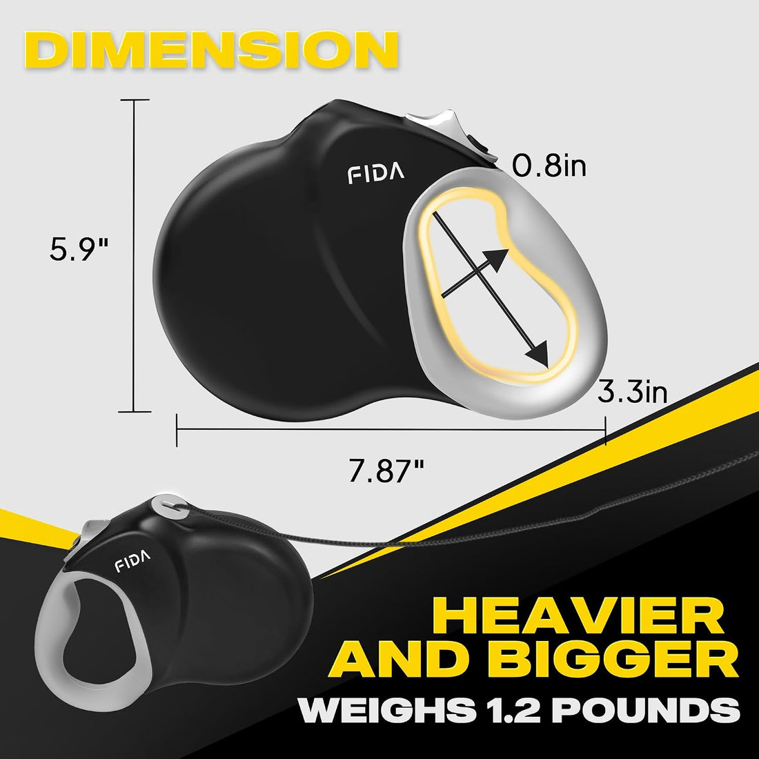 Fida Upgraded Retractable Dog Leash, 30ft, Heavy Duty