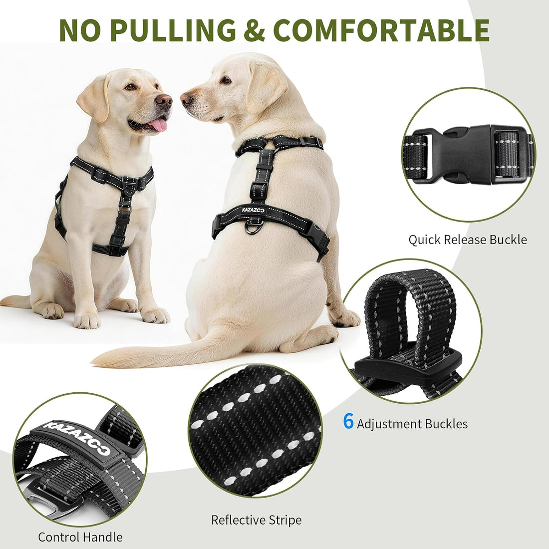 Dog Harness,Adjustable No Pull Dog Harness,Y-Shaped Design