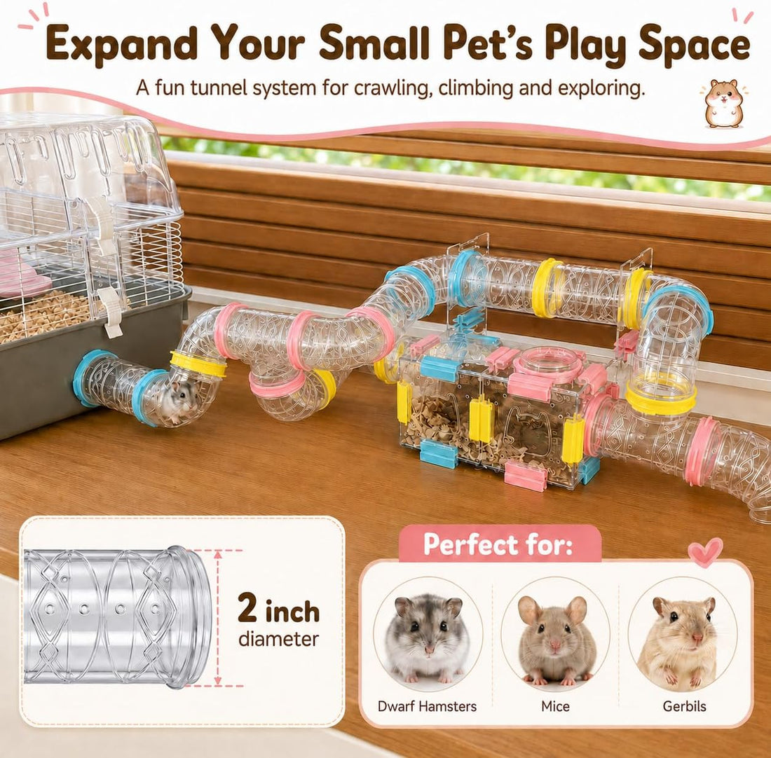 94 Pcs DIY Hamster Tunnel Tube Set