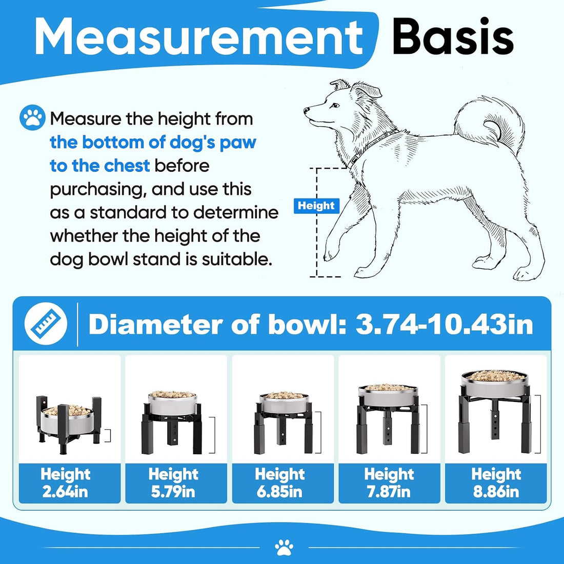Aystkniet Dog Bowl Stand, Elevated Dog Bowl Holder Raised Dish