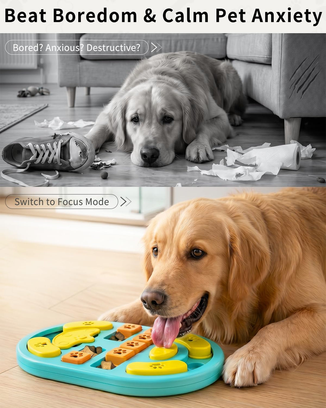 Dog Puzzle Toy, Interactive Enrichment Treat Food Puzzles