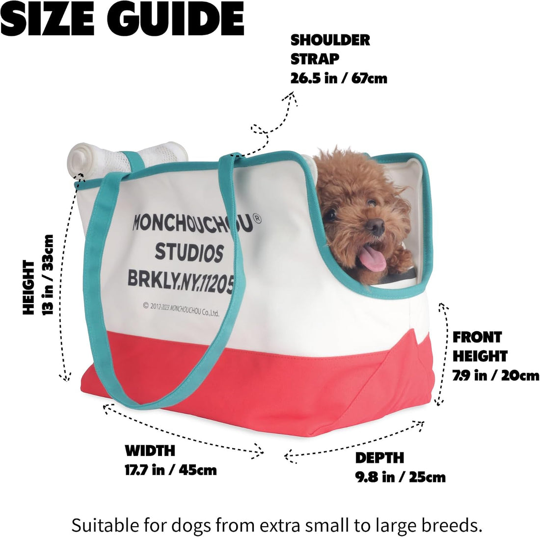 Dog Tote Bag for Small Dogs 4–20 lbs with Safety Leash