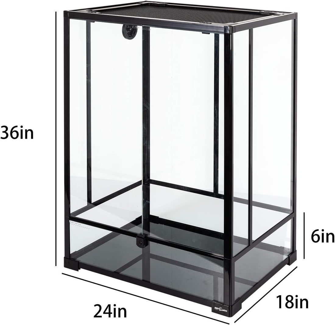 REPTI ZOO 24" x 18" x 36" Reptile Tall Glass Terrarium Rainforest