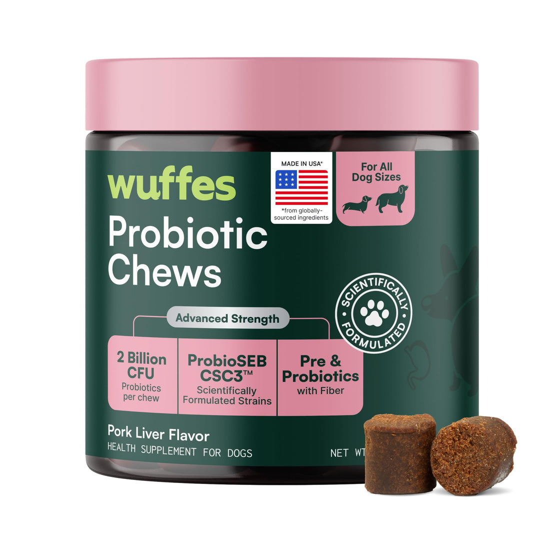 Wuffes Daily Probiotic for Dogs - Supports Digestive Health
