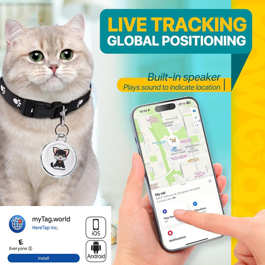 Cat Tracker Collar-Cat GPS Tracker-GPS Tracker for Cats-Pet Tracker