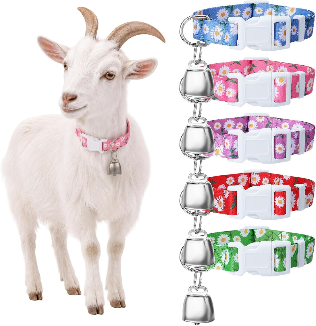 10 Pack Floral Goat Collars Adjustable Grazing Collar with Copper