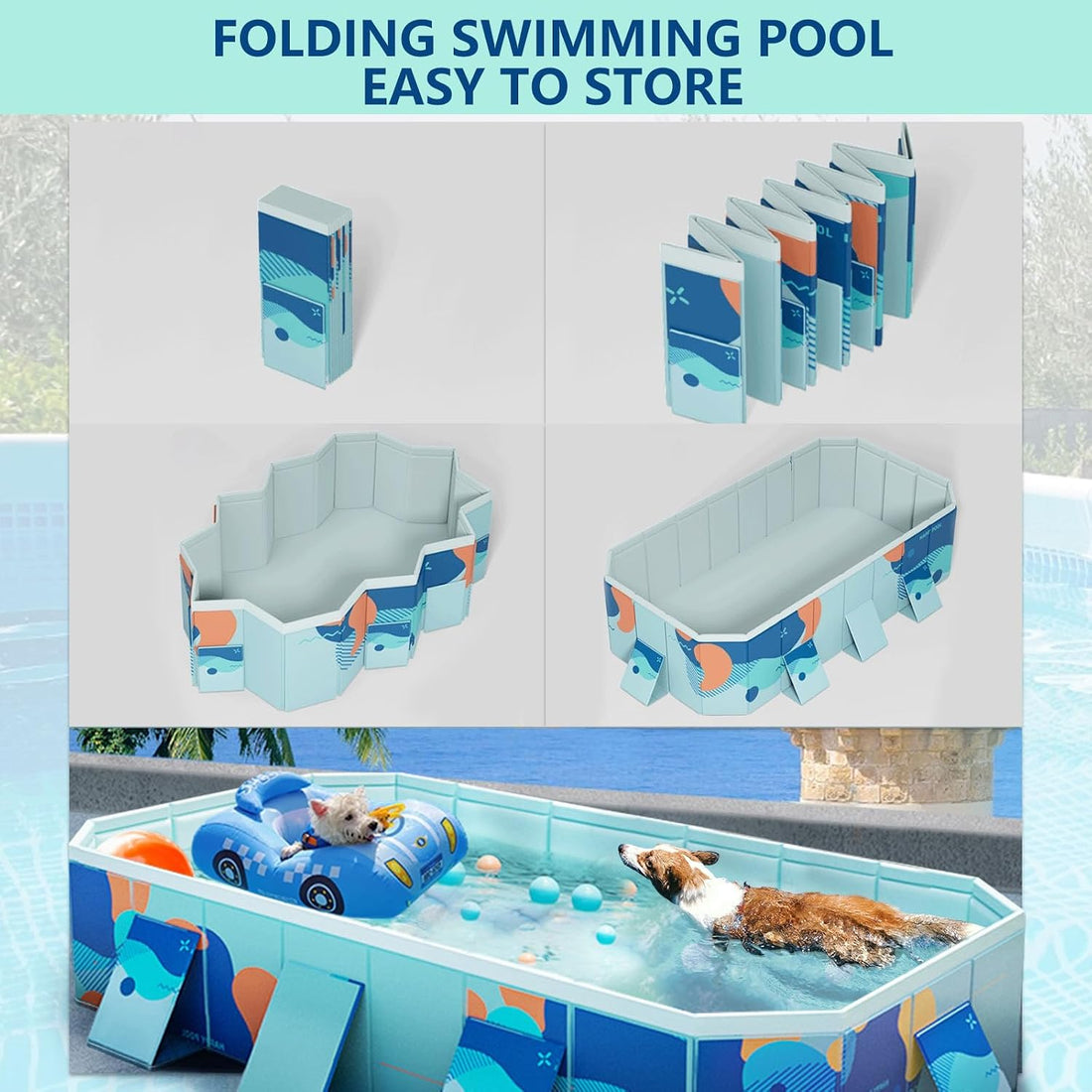 102" Foldable Dog Bathing Pool