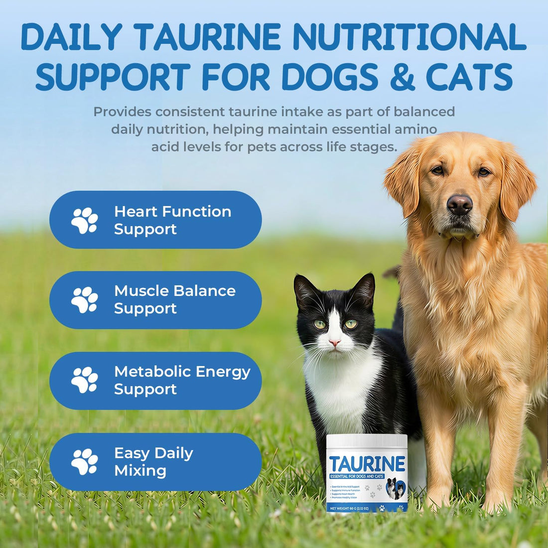 Taurine Powder Supplement for Dogs & Cats